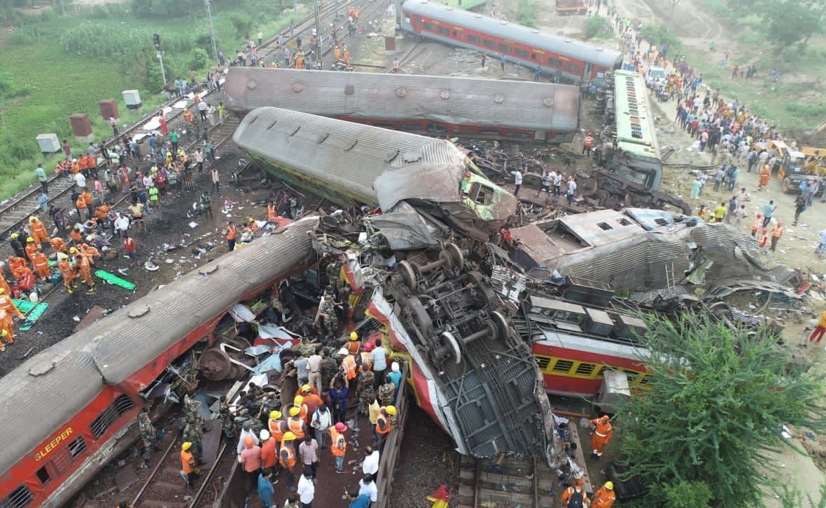 Credit: NDTV Train accident scene in Odisha