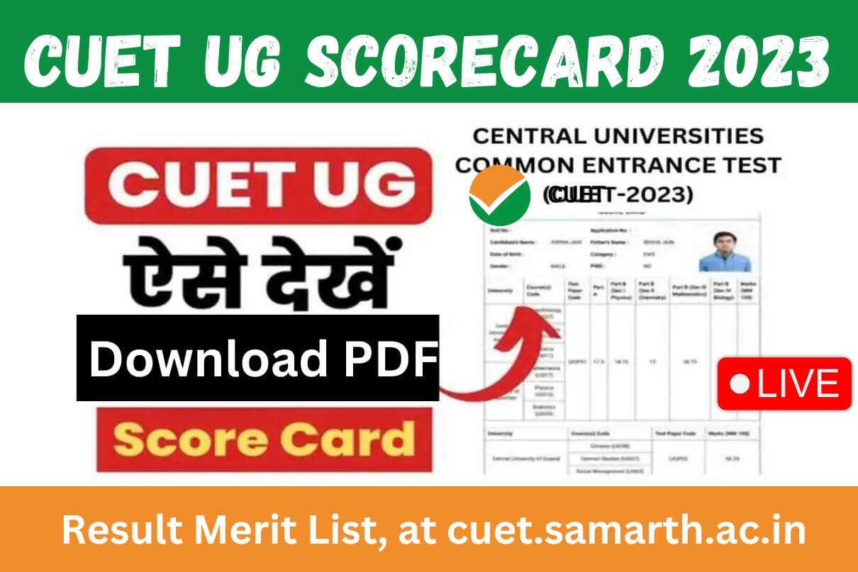 [Image of A screenshot of a CUET UG Scorecard]