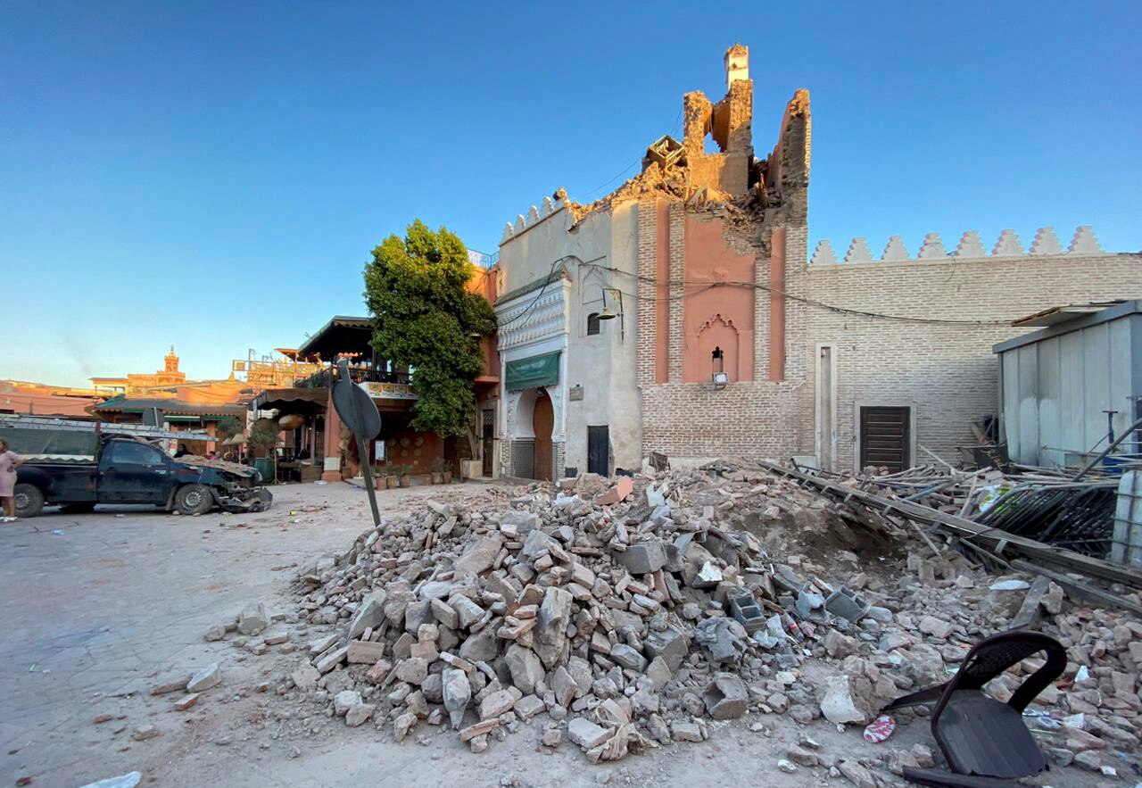 [Image of Morocco earthquake destruction]